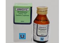 Unique Pharma Unigyl Metronidazole Susp.,200mg/5ml (1x60ml)